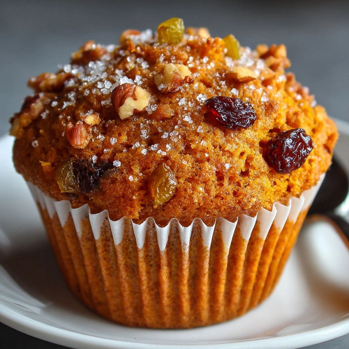 Beautifully browned Cozy Cardamom-Spiced Sweet Potato Muffins, ready to eat warmed with butter.
