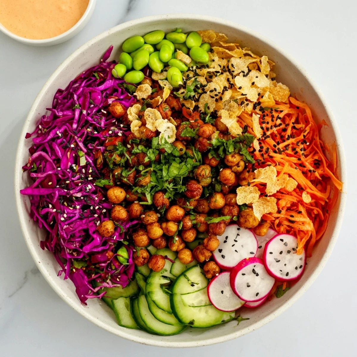 Vibrant snack bowls showcasing earthy chickpeas and rainbow carrots for texture delight.  