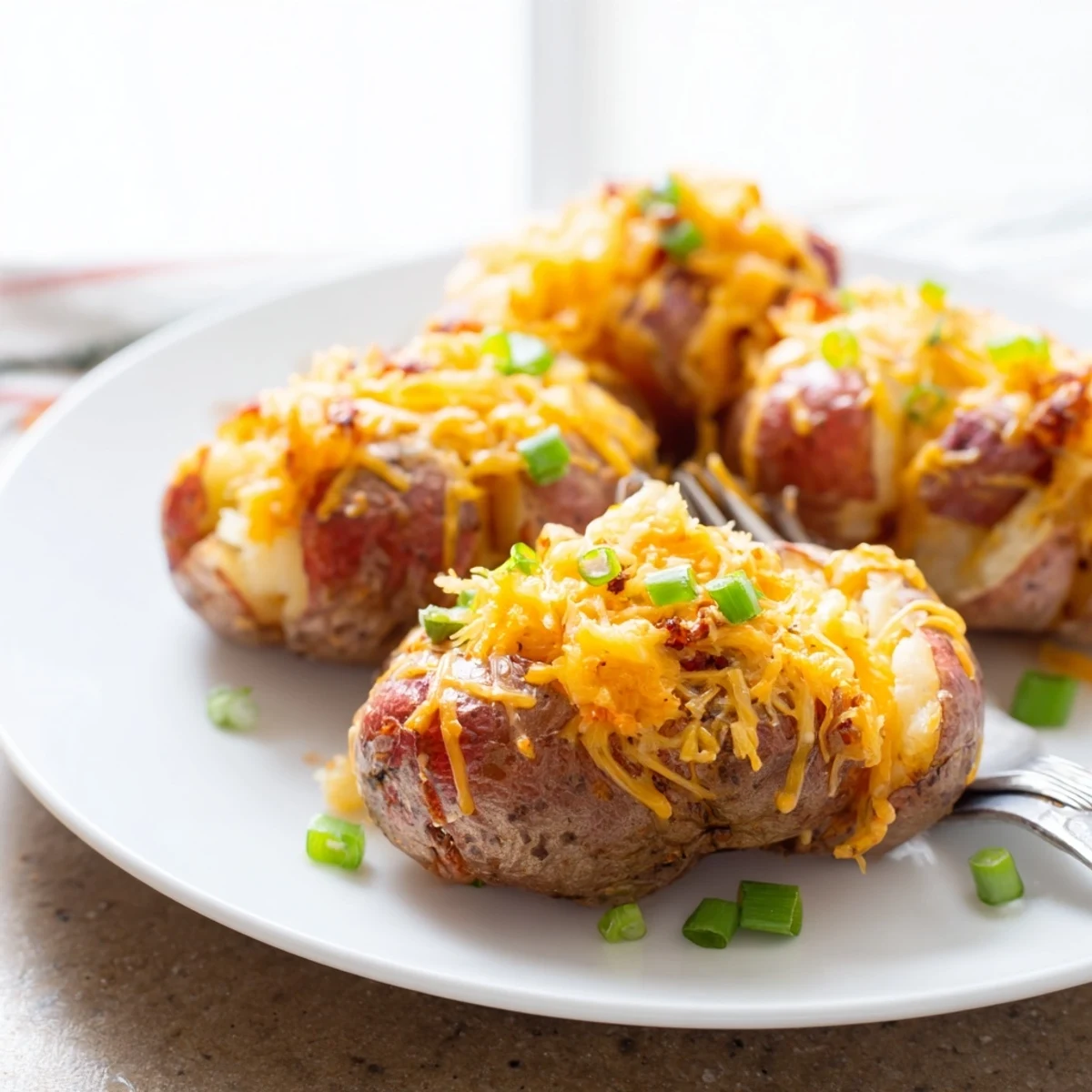 Savory smashed green onion potato bombs, perfect for appetizers or side dishes.  