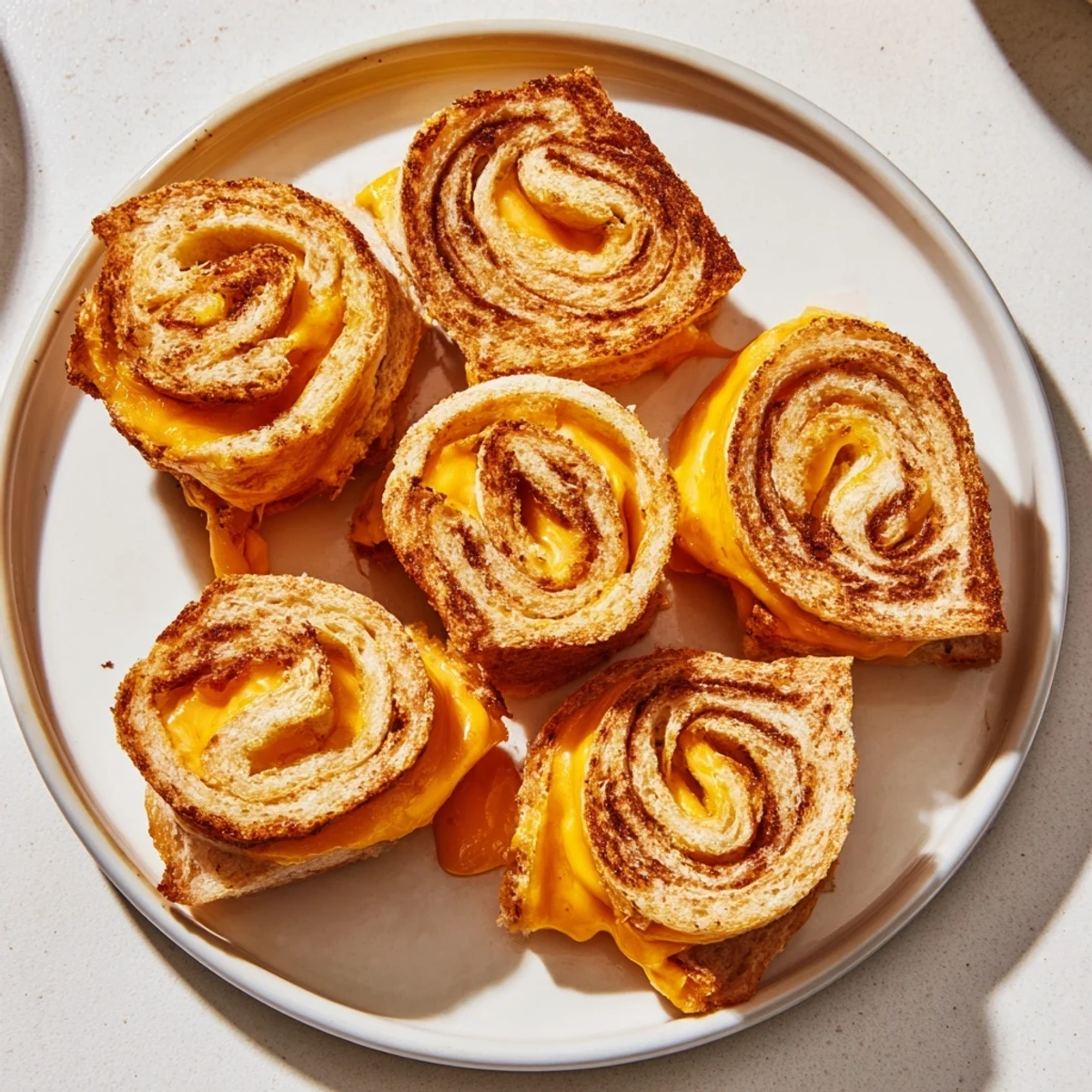 Warm and cheesy Easy Christmas Grilled Cheese Rollups, ready for a festive holiday snack or appetizer.