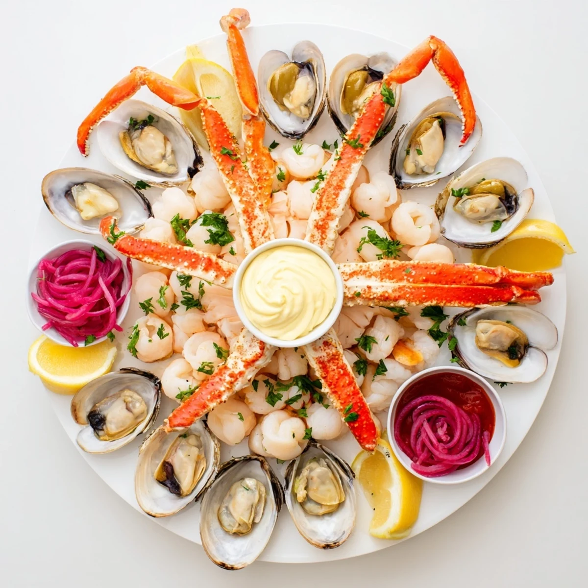 A vibrant Starfish & Shell Appetizer Board, showcasing chilled seafood perfect for a party.