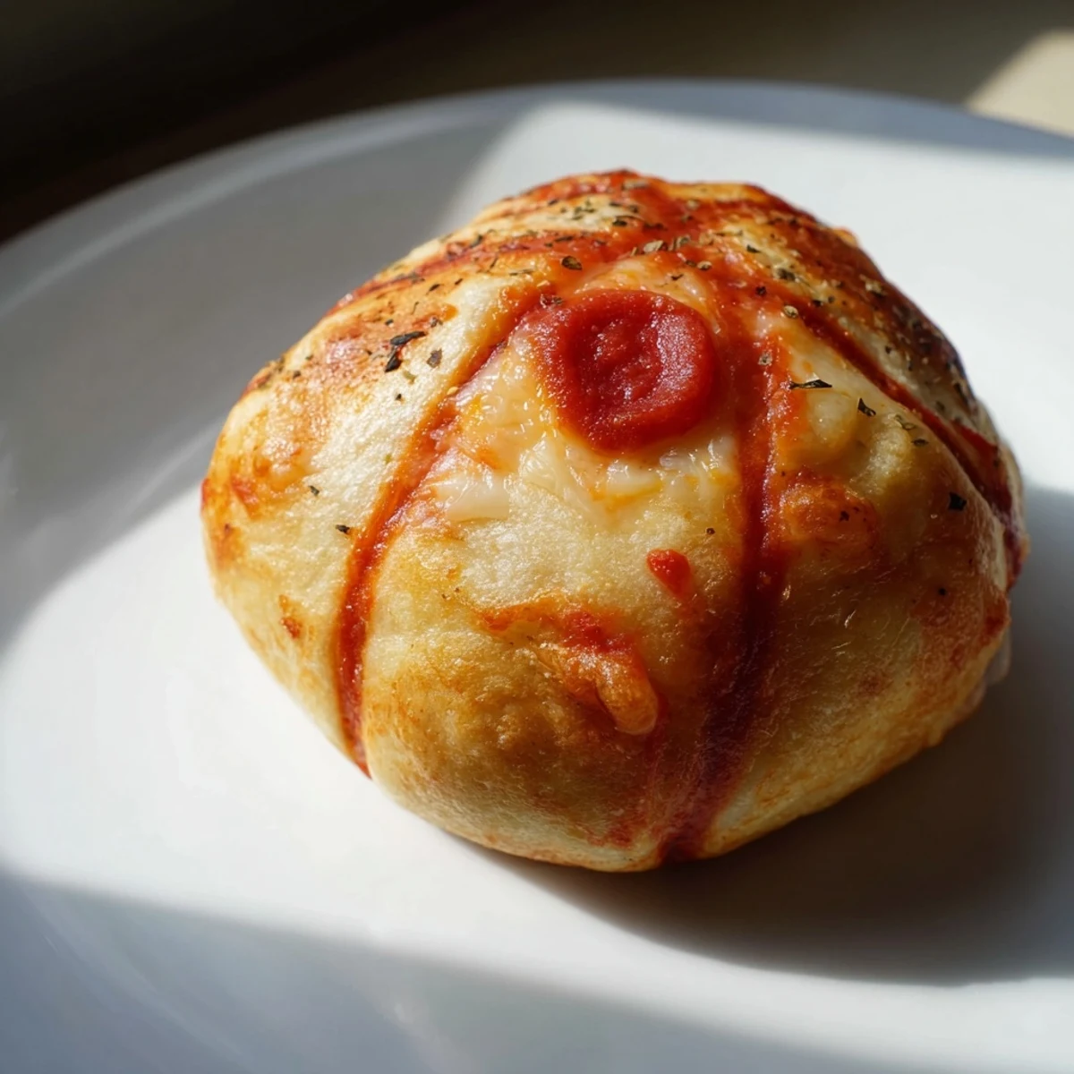 Close-up view of golden-brown Slam Dunk Basketball Pizza Bites, ready to enjoy with pizza sauce.