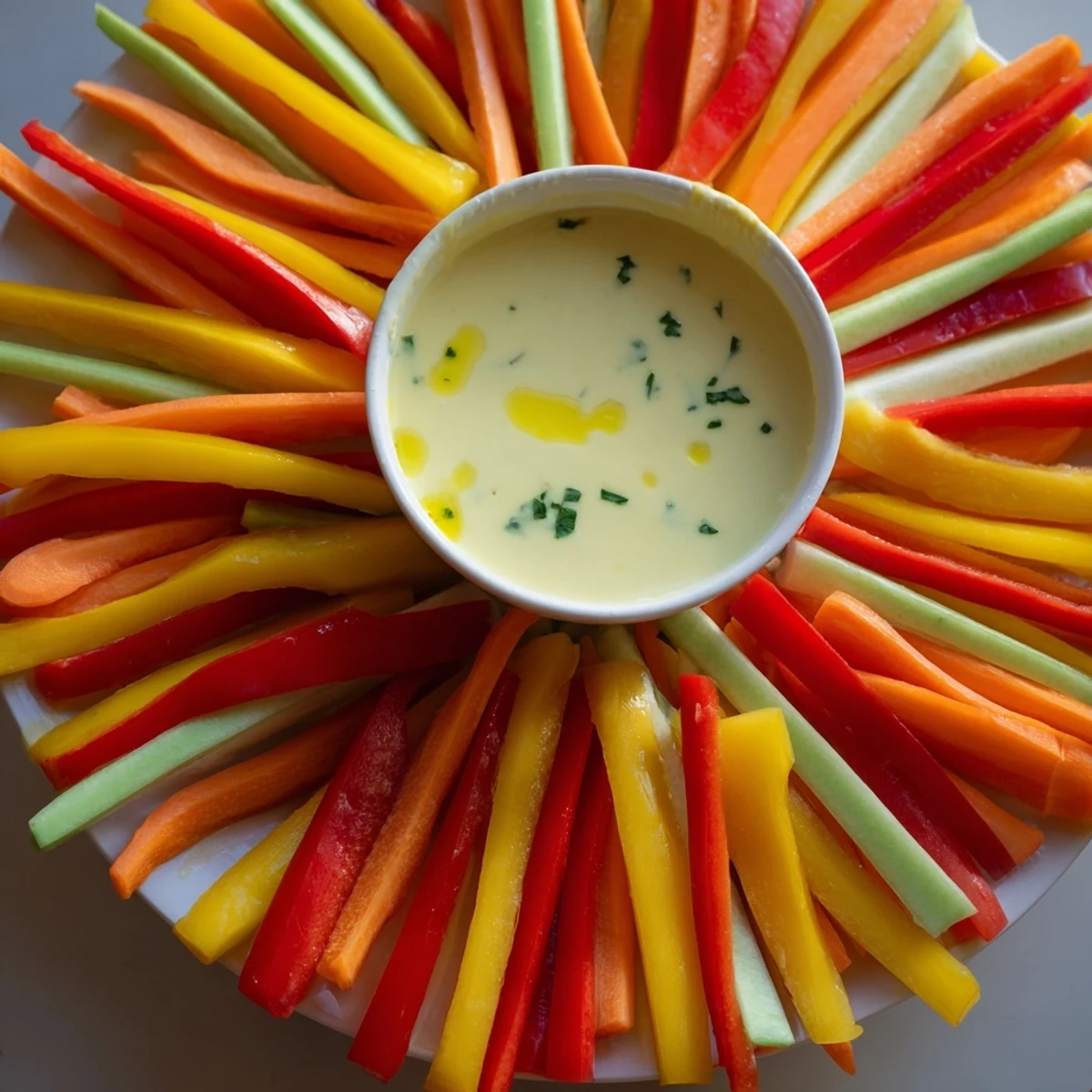 Bell Pepper Strips with Dip