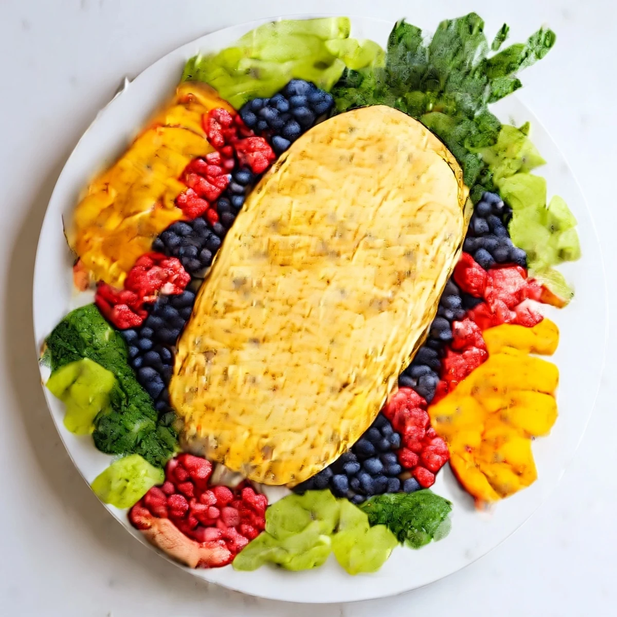 Enjoy a refreshing taste of the tropics with this dazzling Tropical Pineapple Paradise fruit arrangement.