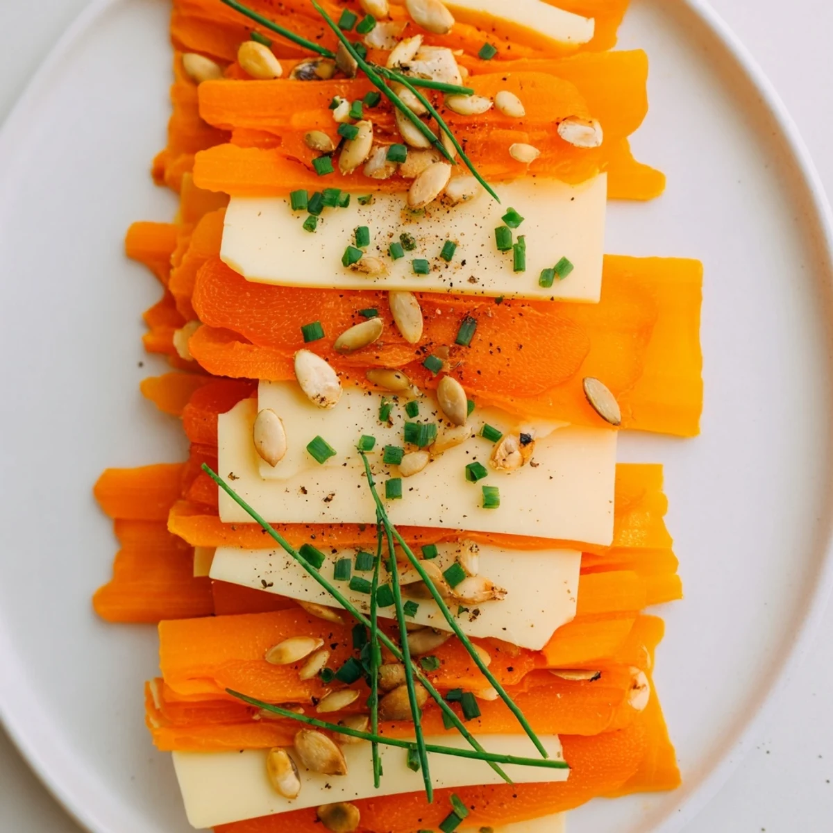 The Serengeti Sunset appetizer, featuring vibrant apricot and smoky Gouda layers, looks delicious.