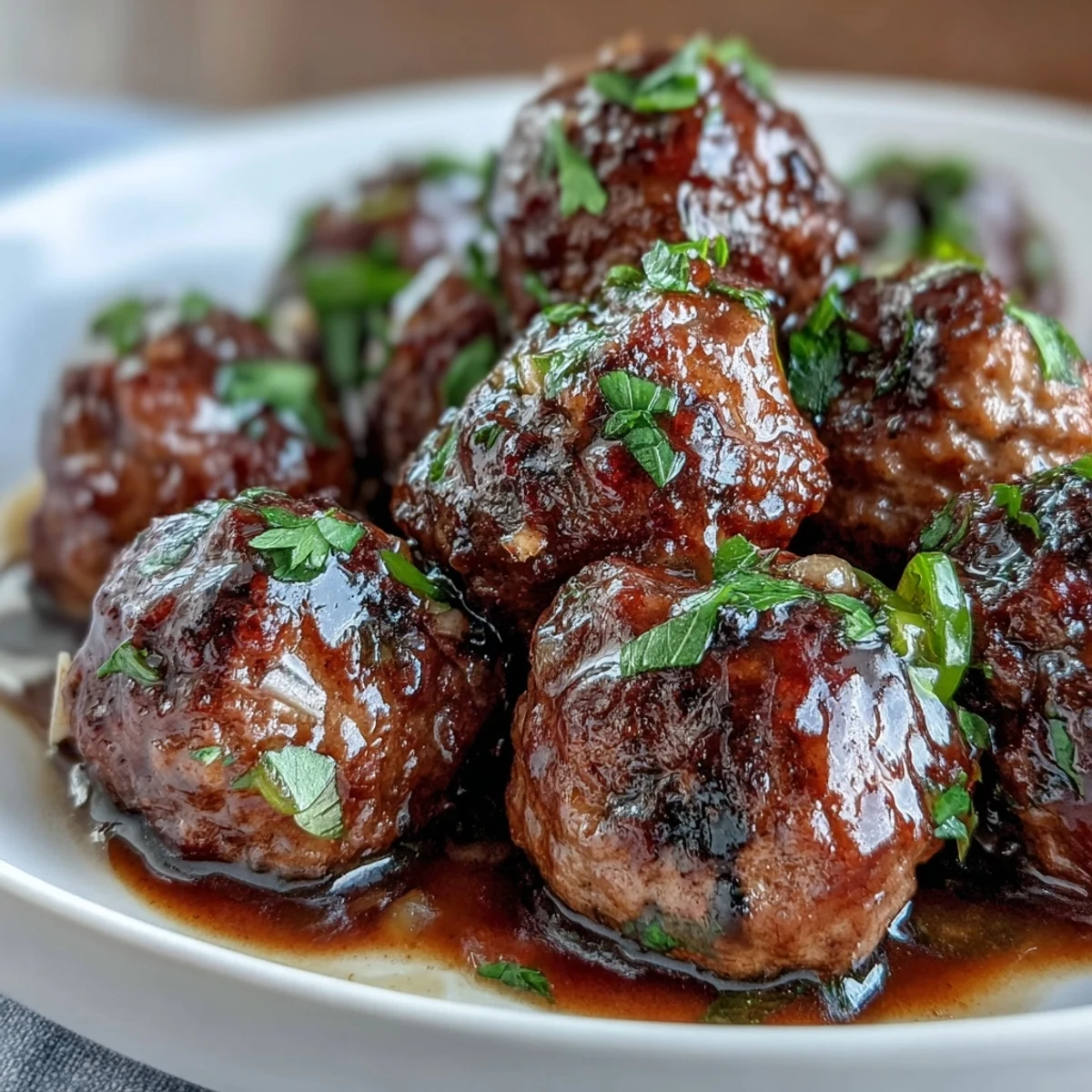 Juicy frozen meatballs simmered in rich ranch and au jus gravy, infused with tangy pepperoncini peppers and butter for a flavorful, crowd-pleasing dish.