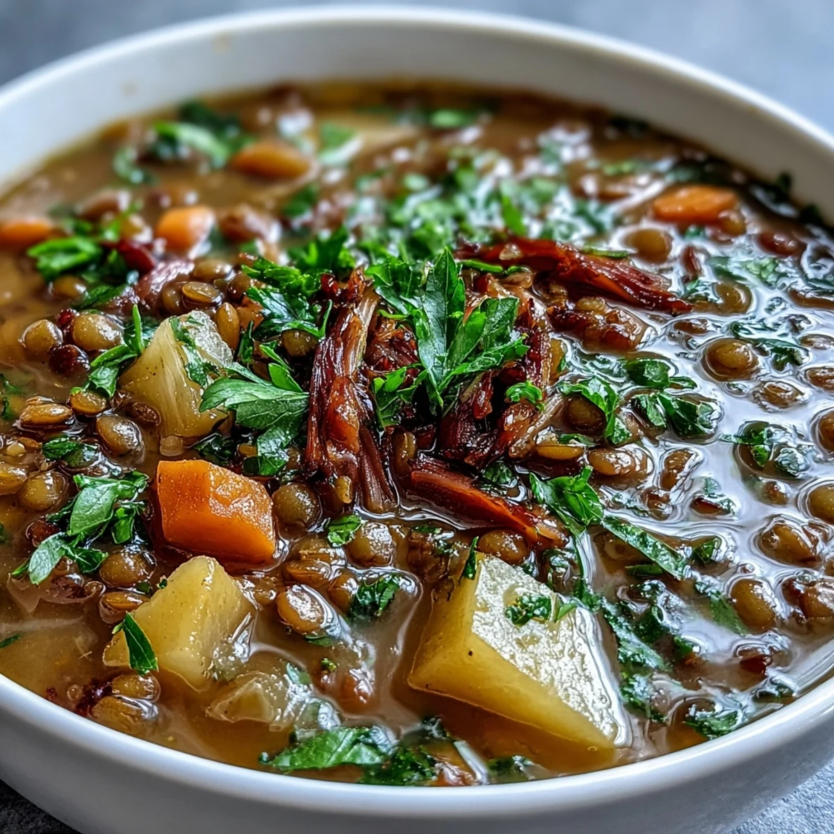 Ham Bone Lentil Soup
