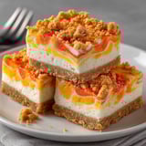 Festive Candy Corn Fudge Swirl recipe: White, yellow, and orange melt-in-your-mouth dessert.