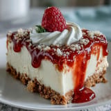 Luscious no-bake cheesecake dessert, perfectly chilled for a sweet Mother's Day treat.