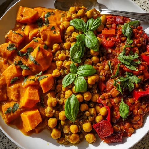 Vibrant Indian Chickpea Curry simmering with spices and garnished with fresh cilantro.  