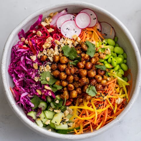 Colorful ASMR Crunch Snack Bowls filled with fresh veggies and crunchy toppings.  