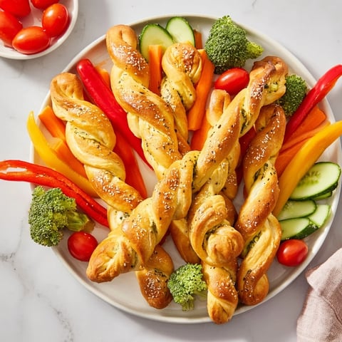 Dinosaur Bone Prehistoric Crudités: a vibrant platter with crunchy colorful veggies and savory breadstick bones.