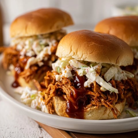 Close-up of a BBQ jackfruit slider, a vegan pulled pork sandwich on a toasted bun.