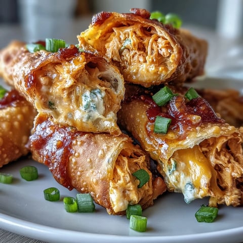 Golden-brown Buffalo Chicken Dip Egg Rolls rest on a platter with creamy ranch dipping sauce and fresh celery sticks, perfect for game day.