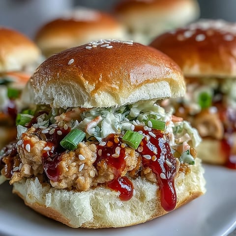 Korean Turkey Sloppy Joe Sliders are piled on soft buns with crunchy slaw, served warm for a party-ready bite.