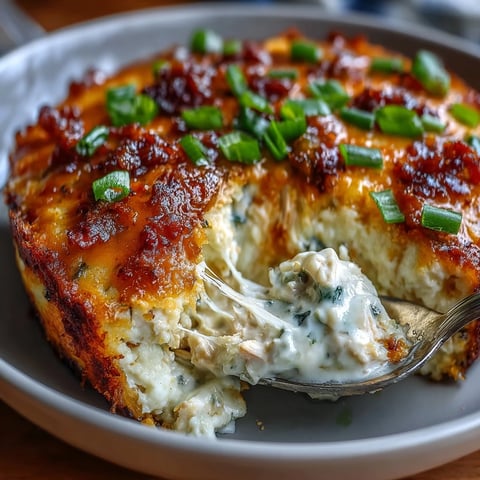 Keto Jalapeño Popper Chicken Casserole with Cauliflower Rice, topped with melted cheddar and crispy bacon, baked to golden perfection in a 9x13-inch dish.