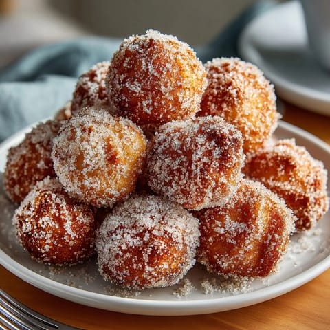 Freshly fried cinnamon sugar churro bites tossed in sweet, aromatic coating, perfect for snacking.