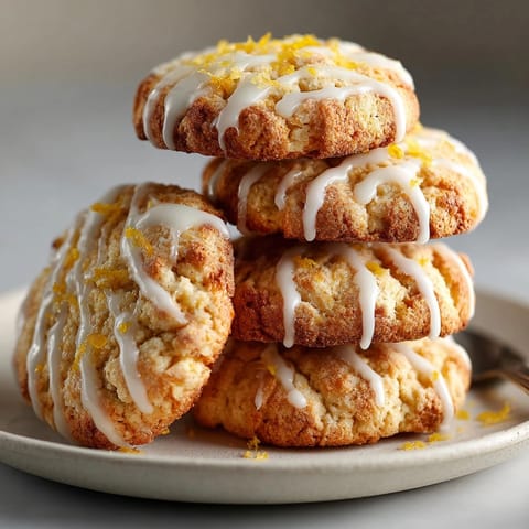 Freshly baked Zesty Lemon Meltaway Cookies dusted with powdered sugar, bursting with citrus aroma.