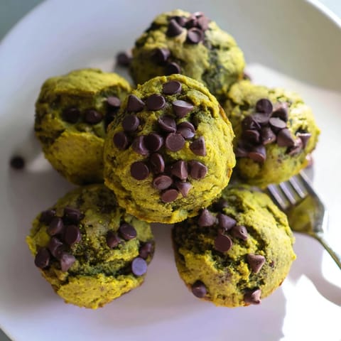 Matcha Pumpkin Chocolate Muffin