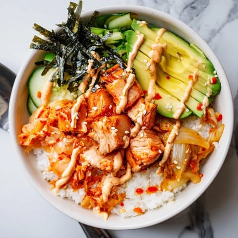 crispy salmon rice bowl