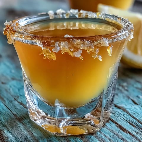 Homemade Limoncello with Fresh Lemons in glass bottles, golden citrus liqueur glowing in sunlight, garnished with lemon slices.