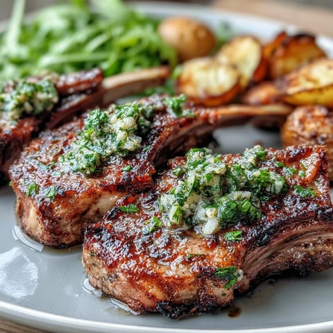 Juicy pan-seared lamb chops topped with bright, lemony gremolata and fresh parsley.  