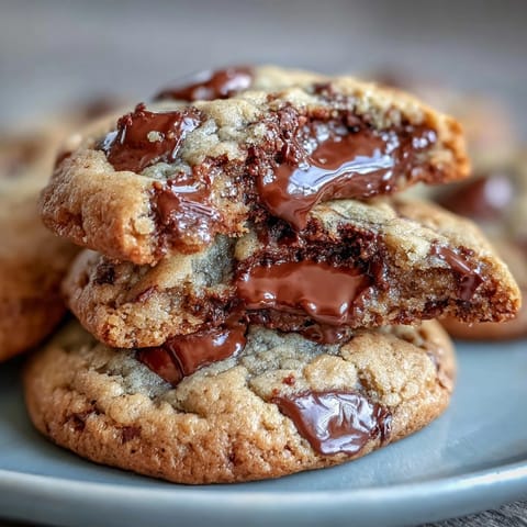 Brown butter pumpkin chocolate chip cookies, golden and chewy with gooey chocolate pockets.