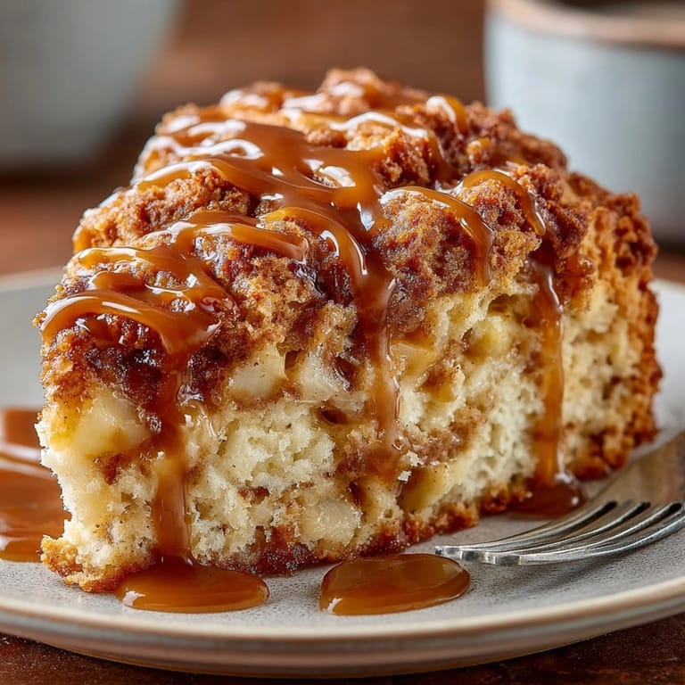 Warm, fresh-baked salted caramel apple cinnamon scones with a shiny caramel glaze, ready to be enjoyed.