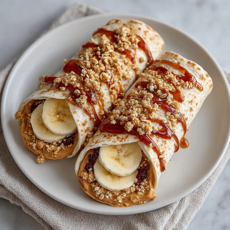 Warm, sweet Peanut Butter Jelly Breakfast Burrito's filling spilling out in every delicious bite.