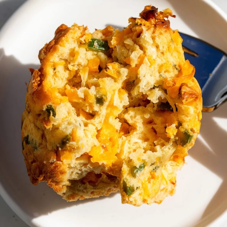 Freshly baked Cheddar Jalapeño Sweet Potato Muffins perfect for breakfast or snack time.