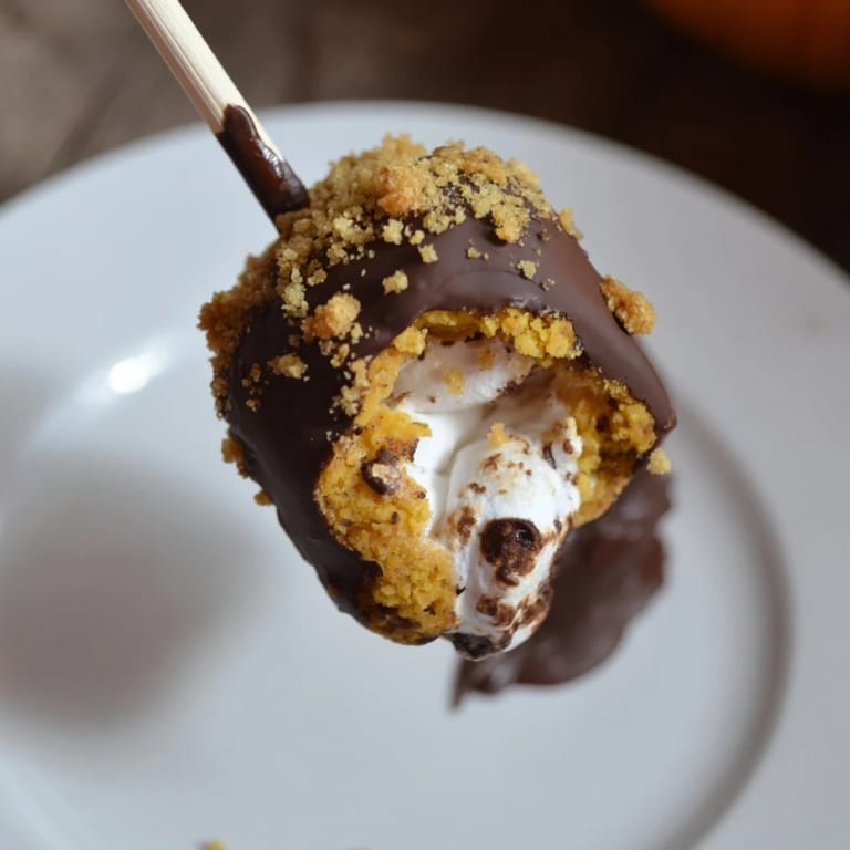 Gooey marshmallow-filled Smores Pumpkin Biscuit Pops, perfect for sharing at parties.