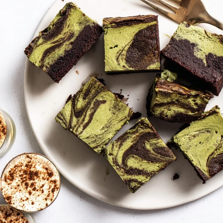 Mouthwatering matcha-miso brownies and creamy chai tiramisu in stylish dessert cups.