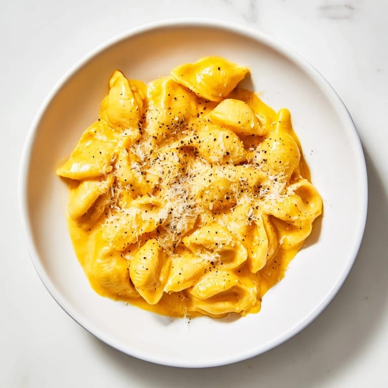 Golden, bubbly One-Pot Butternut Squash Mac & Cheese ready to be served—a family favorite with hidden veggies.
