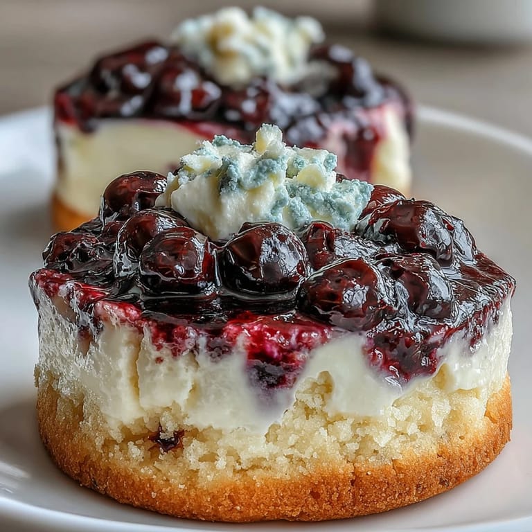 Decadent marbled cookies featuring a luscious cheesecake center and fresh blueberry swirls, creating a stunning dessert for any occasion.