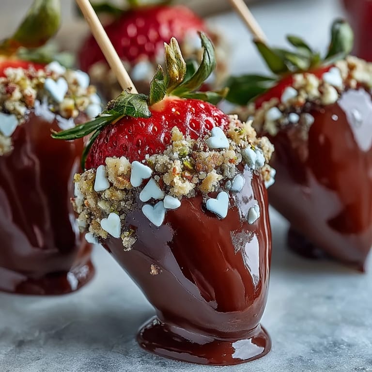 2. Elegant edible arrangement featuring juicy strawberries coated in dark and white chocolate, decorated with pistachios and sprinkles for a stunning display.  