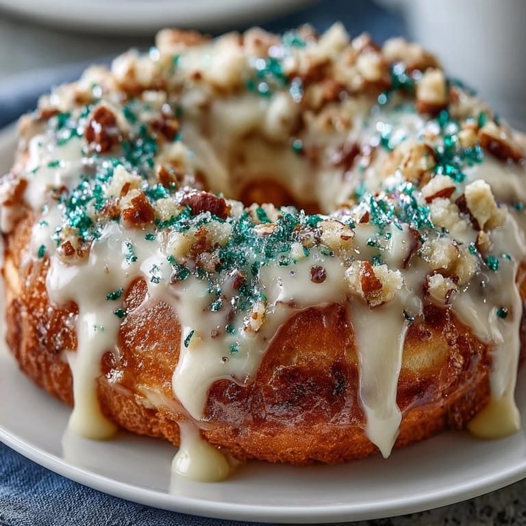 Soft baked King Cake donuts inspired by New Orleans flavors, topped with creamy vanilla glaze and bold purple, green, and gold sprinkles.  