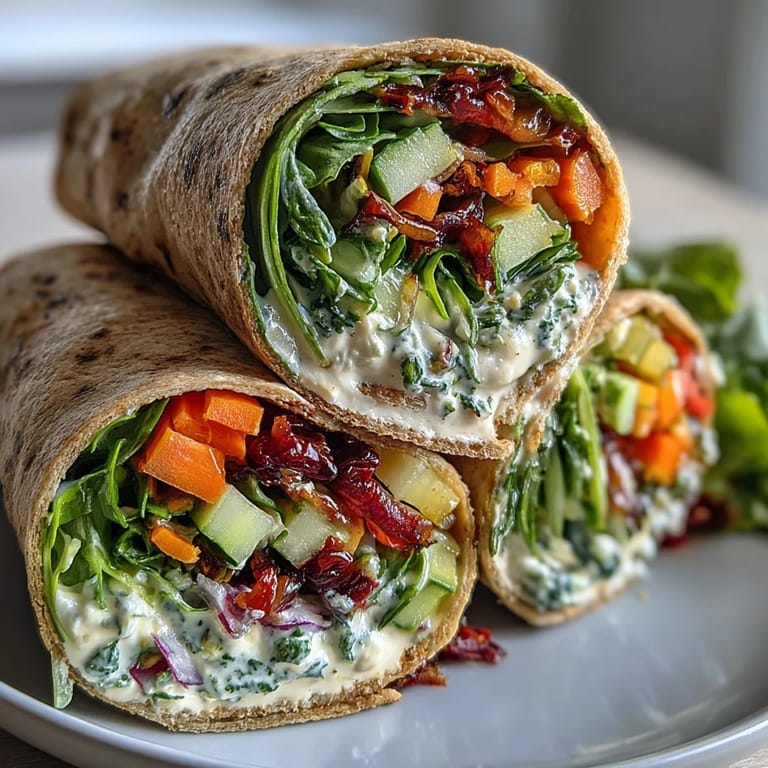 Vibrant rainbow veggie wraps featuring layers of fresh, crunchy vegetables and creamy hummus, perfect for a nutritious Field Trip Lunch Box.