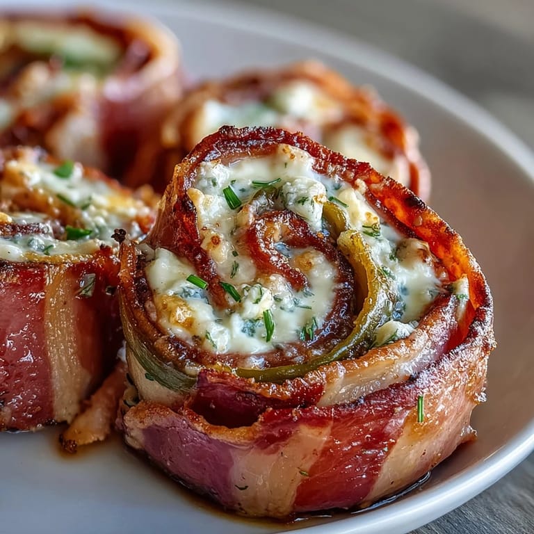Smoky ham wraps around smooth cream cheese and crisp dill pickles, sliced into colorful bite-sized pinwheels.