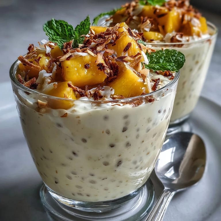 Healthy Skyr Protein Chia Pudding layered with bright, zesty mango puree.