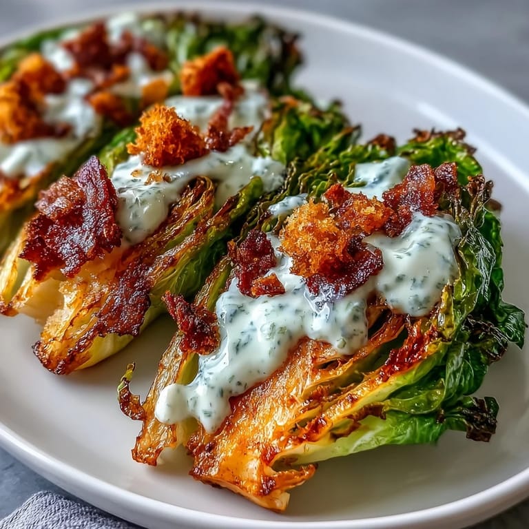 Crispy Cabbage Caesar Salad with shaved Parmesan and toasted croutons, a delightful side.