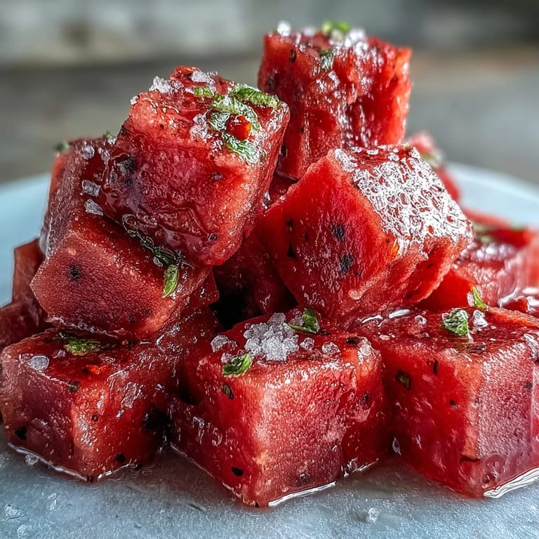 Easy Watermelon Tajín Sorbet, perfect for a hot summer day served in a chilled bowl.