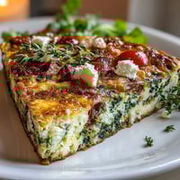 High-volume veggie-packed egg white frittata loaded with colorful broccoli, zucchini, and cherry tomatoes, baked golden and protein-rich for a healthy brunch.