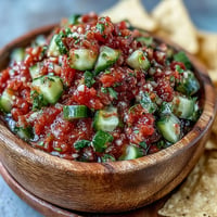 Vibrant pickle de gallo salsa bursting with fresh tomato, lime, and cilantro flavors.
