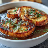 Comforting Spanish garlic soup with softened bread cubes and fresh parsley.