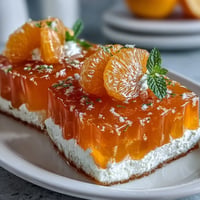 Creamy Mandarin Orange Creamsicle Jello Salad, a vibrant dessert topped with sweet oranges.